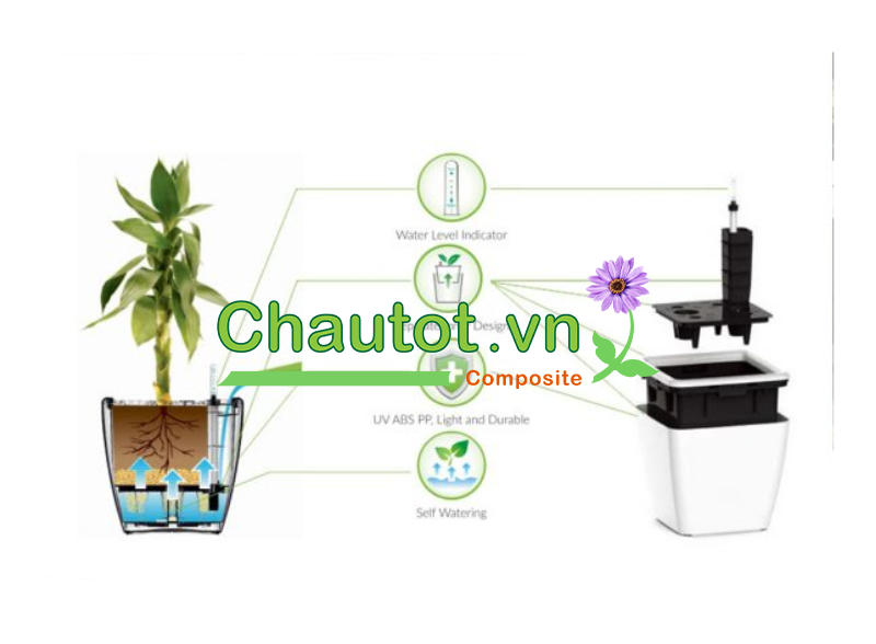 Chậu composite tự tưới cây- 04 lợi ích bạn cần biết